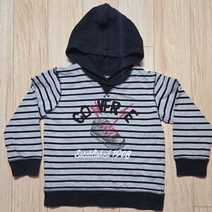 Converse Black and Gray Striped Kids Hoodie